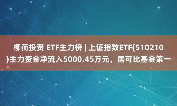 柳荷投资 ETF主力榜 | 上证指数ETF(510210)主力资金净流入5000.45万元，居可比基金第一